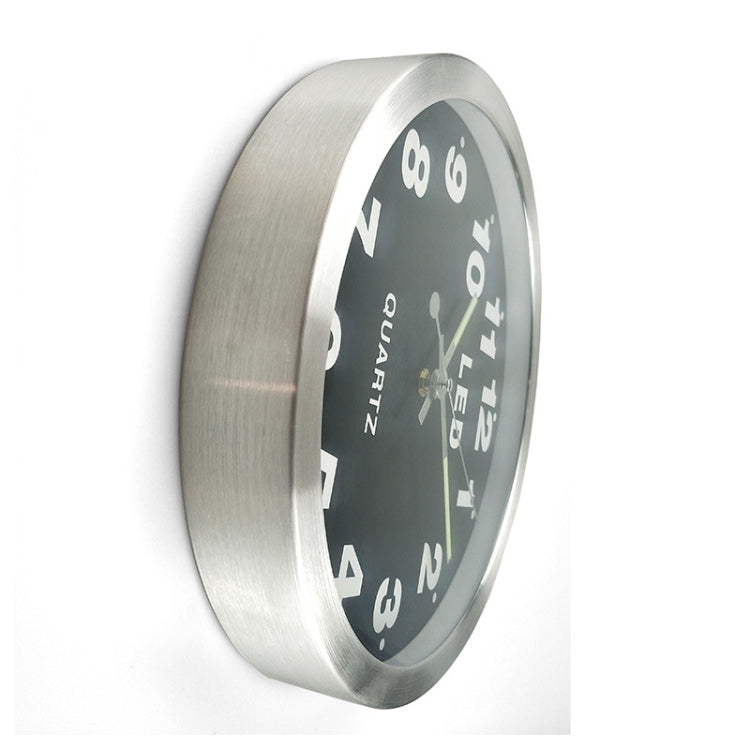 1207 12 Inch Digital Metal LED Wall Clock Living Room Mute Wall Clock(Without Adapters And Battery Type)