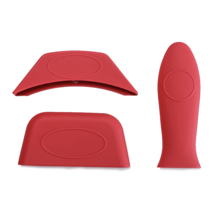 3 PCS / Set Silicone Kitchen Insulation Pad Set(Red)
