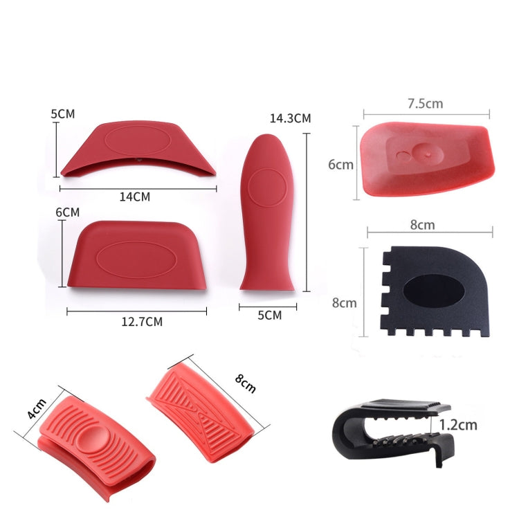 8 PCS / Set Silicone Kitchen Insulation Pad Set(Red)