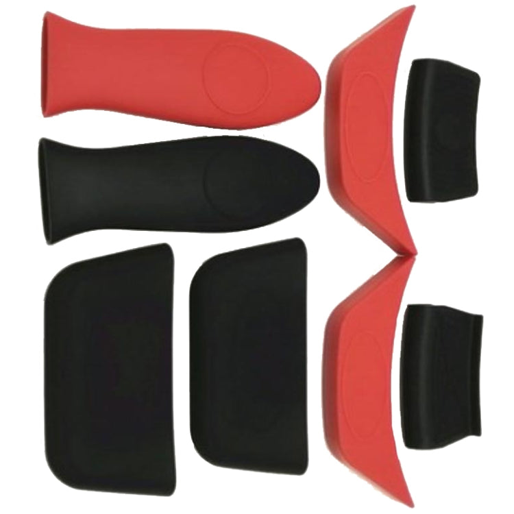 8 PCS / Set Silicone Kitchen Insulation Pad Set(Black Red)