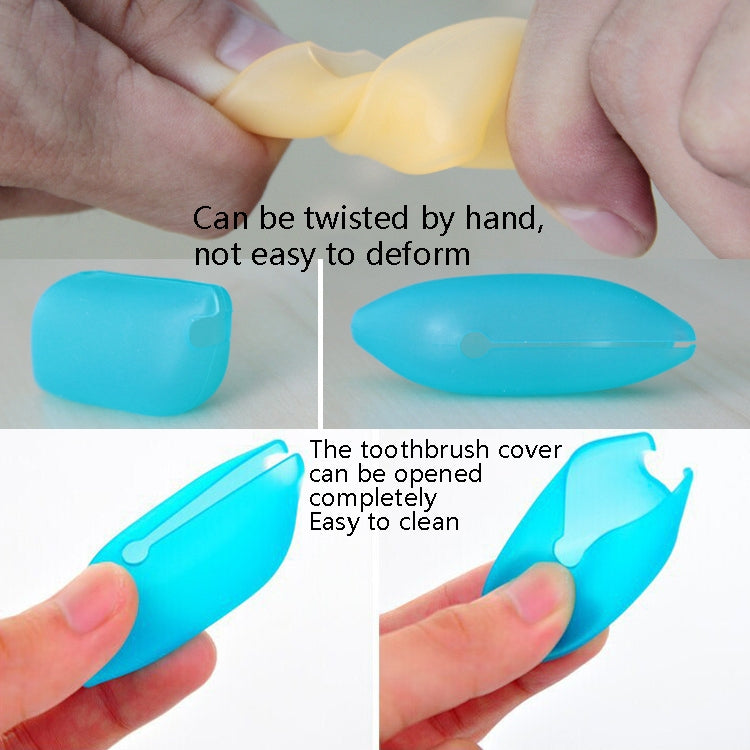 10 PCS Silicone Toothbrush Cover Travel Portable Toothbrush Box Color Random Deilvery