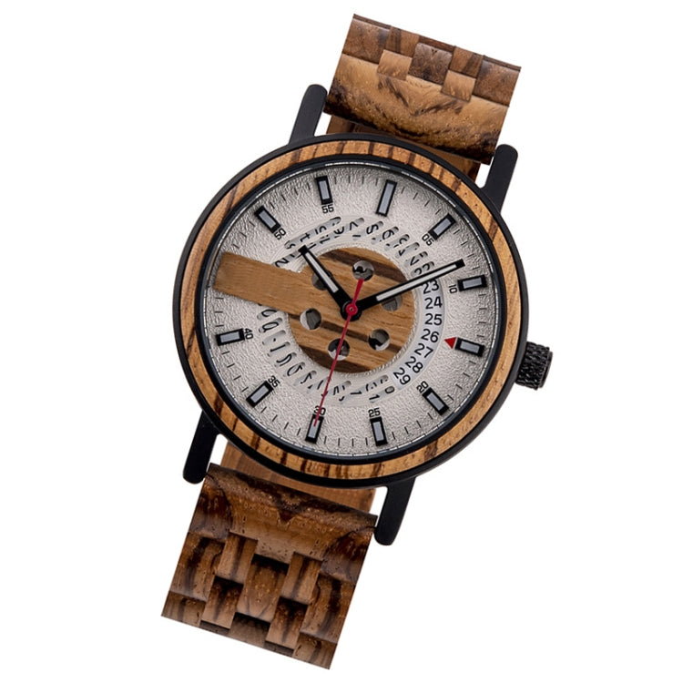 E03 Men Wooden Strap Quartz Luminous Waterproof Watch(Yellow)