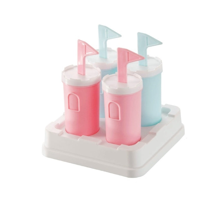 2 Sets 4 in 1 Children DIY Popsicle Mold Homemade Ice Cream Mold Set(Blue Green)