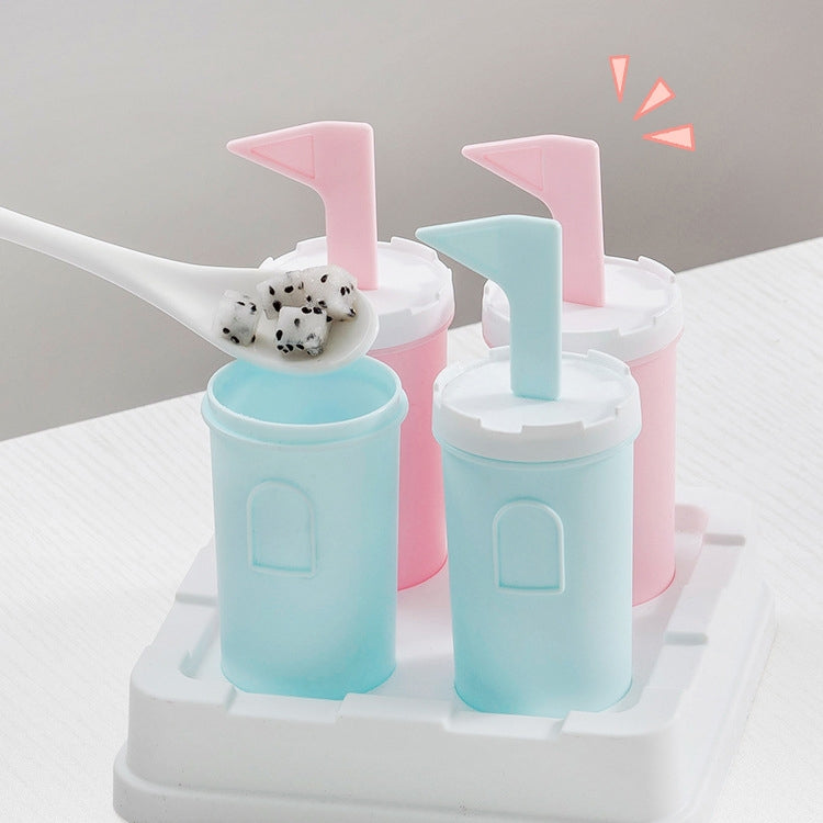 2 Sets 4 in 1 Children DIY Popsicle Mold Homemade Ice Cream Mold Set(Blue Green)