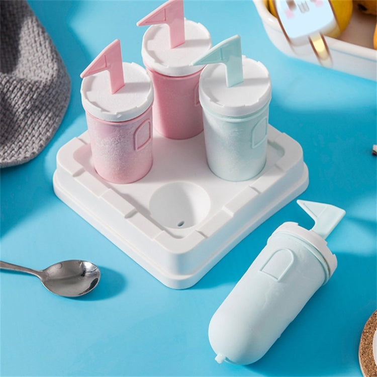2 Sets 4 in 1 Children DIY Popsicle Mold Homemade Ice Cream Mold Set(Green Pink)