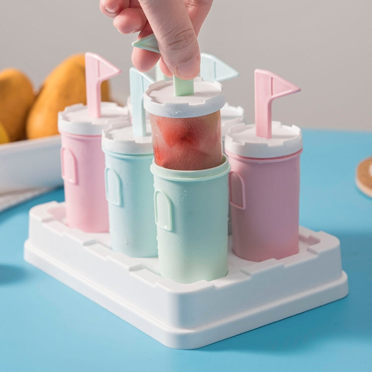 2 Sets 6 in 1 Children DIY Popsicle Mold Homemade Ice Cream Mold Set(Castle)