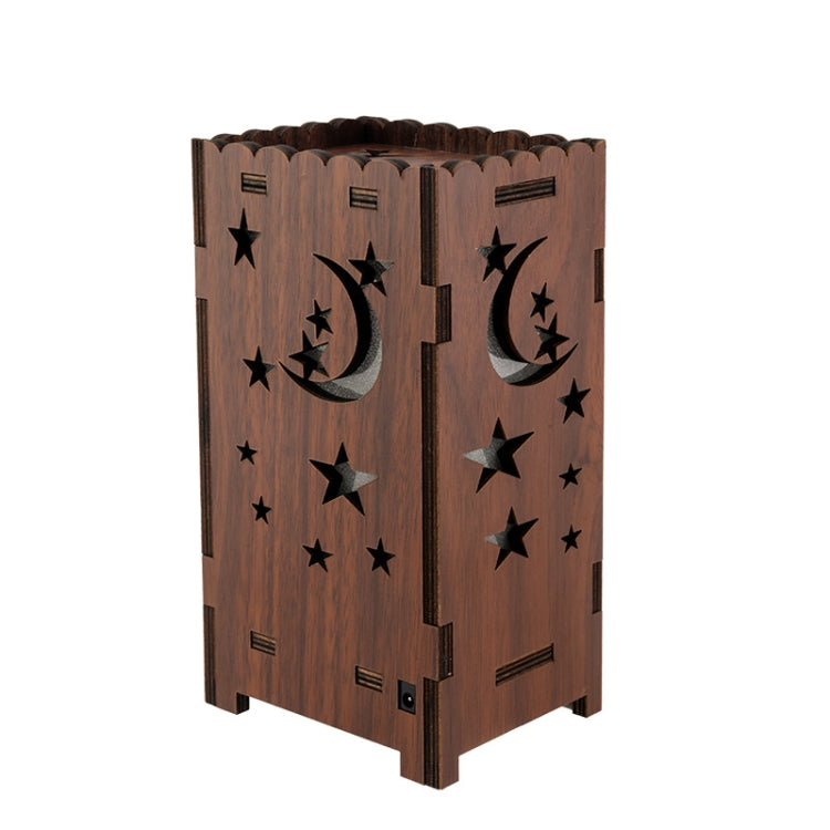 U-13 Lucky Starry Sky Projection Lamp Log Hollow Colorful Romantic Atmosphere Night Light(Colorful)