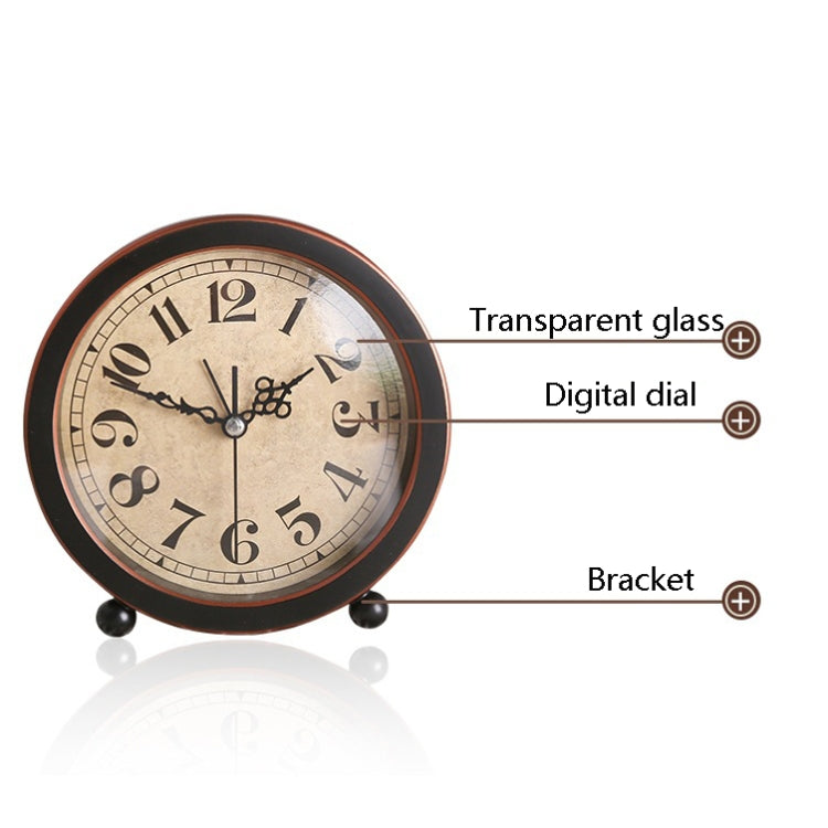 2 PCS G51 Personality Retro Alarm Clock Bed Mute Metal Student Alarm Clock, Colour: Black