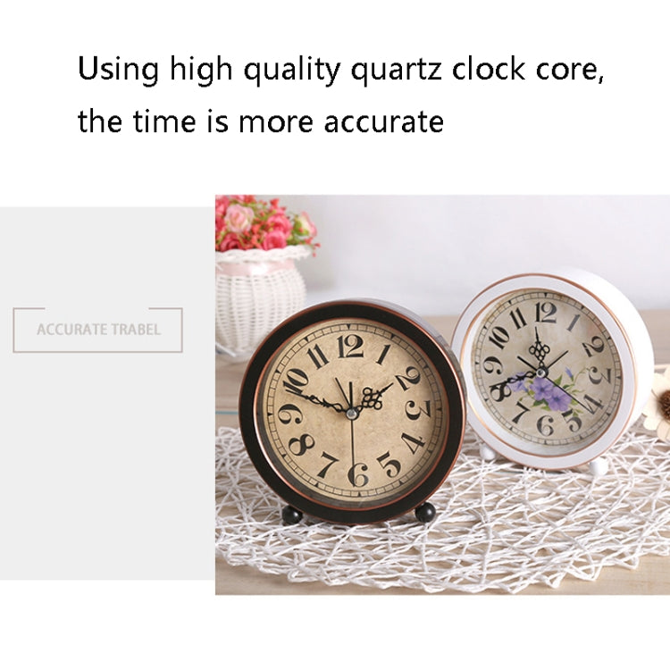 2 PCS G51 Personality Retro Alarm Clock Bed Mute Metal Student Alarm Clock, Colour: Black 2