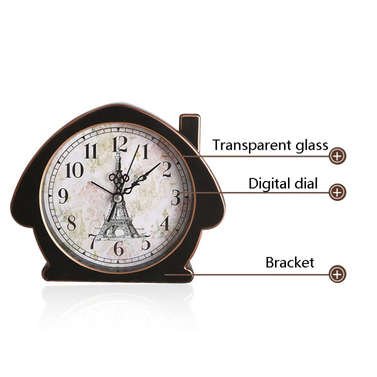 2 PCS G52 Retro European Nostalgic Alarm Clock Room Decoration Quiet Clock