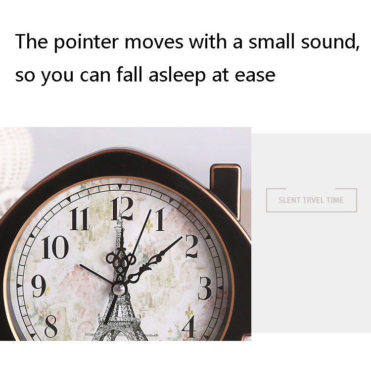 2 PCS G52 Retro European Nostalgic Alarm Clock Room Decoration Quiet Clock