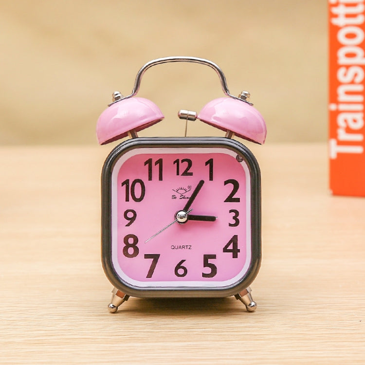 A59 Square Metal Bell Alarm Clock Ringing Alarm Clock Child Student Bedside Bell With Alarm