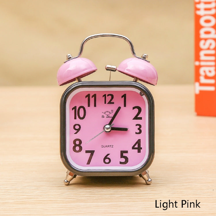 A59 Square Metal Bell Alarm Clock Ringing Alarm Clock Child Student Bedside Bell With Alarm