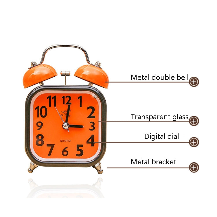 A59 Square Metal Bell Alarm Clock Ringing Alarm Clock Child Student Bedside Bell With Alarm