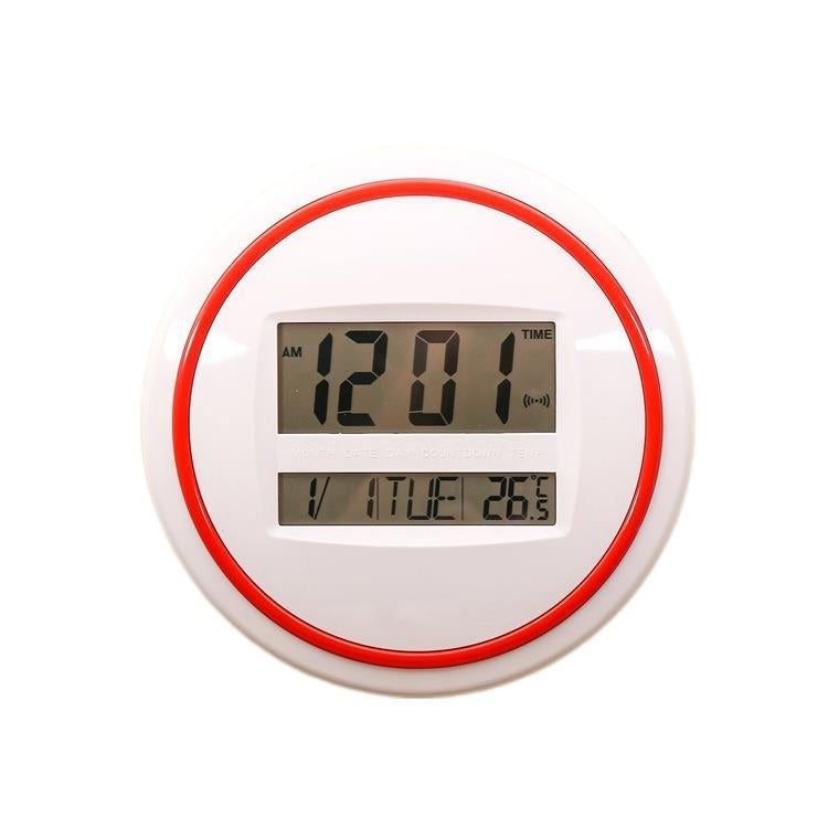 3883 Electronic Mute Wall Clock Electronic Living Room Wall Clock(White)
