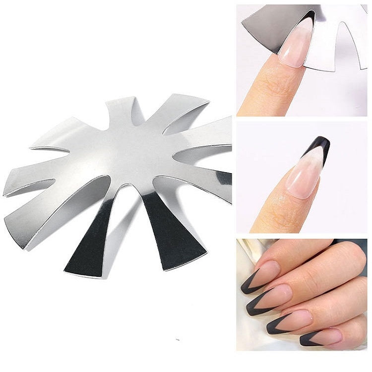 6 PCS Nail Art Tool Crystal Nail Making Plastic Steel Plate Model, Specification:  Silver