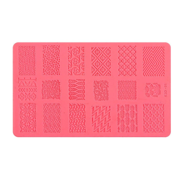 4 PCS Nail Art 3D Embossed Silicone Printing Template