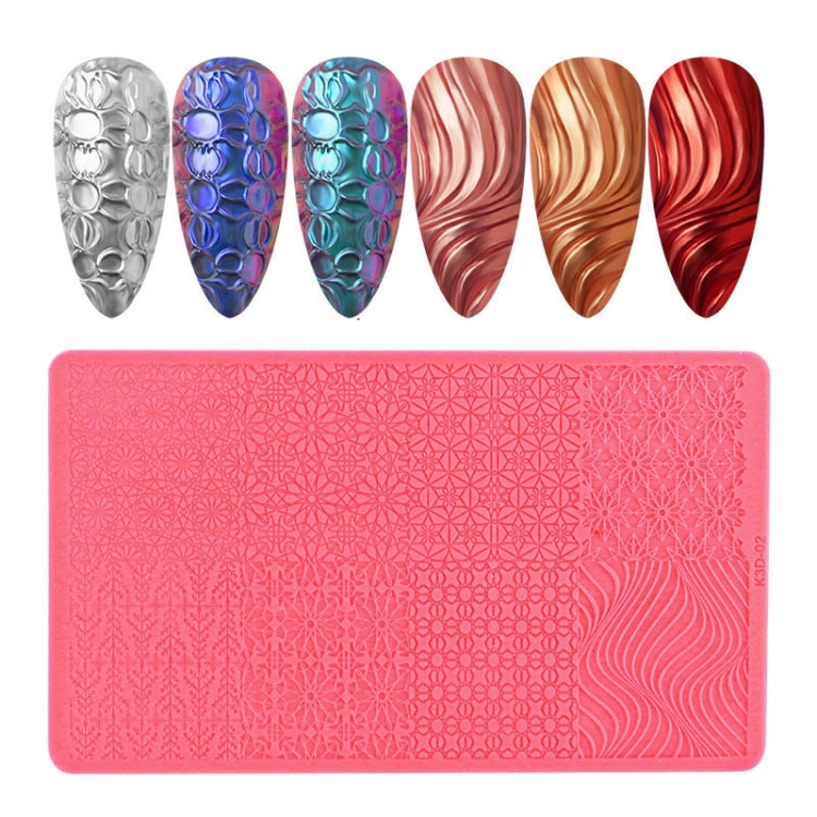 4 PCS Nail Art 3D Embossed Silicone Printing Template