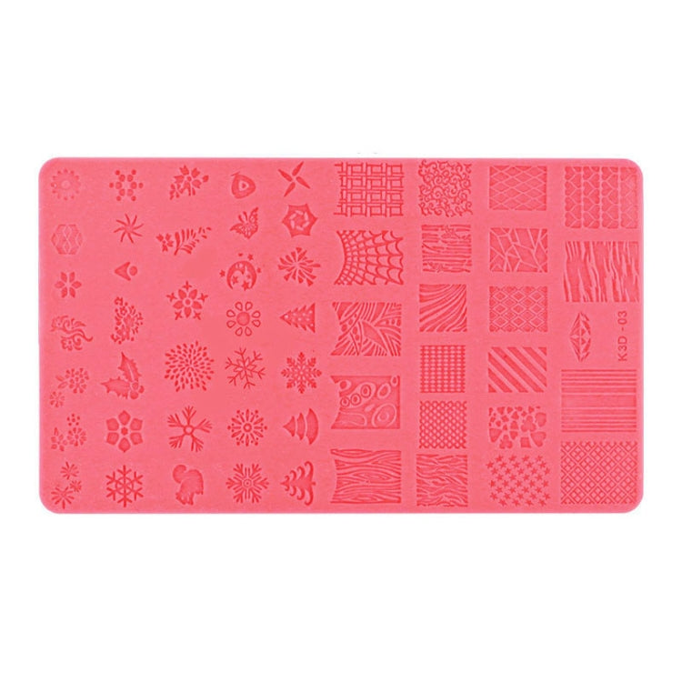 4 PCS Nail Art 3D Embossed Silicone Printing Template