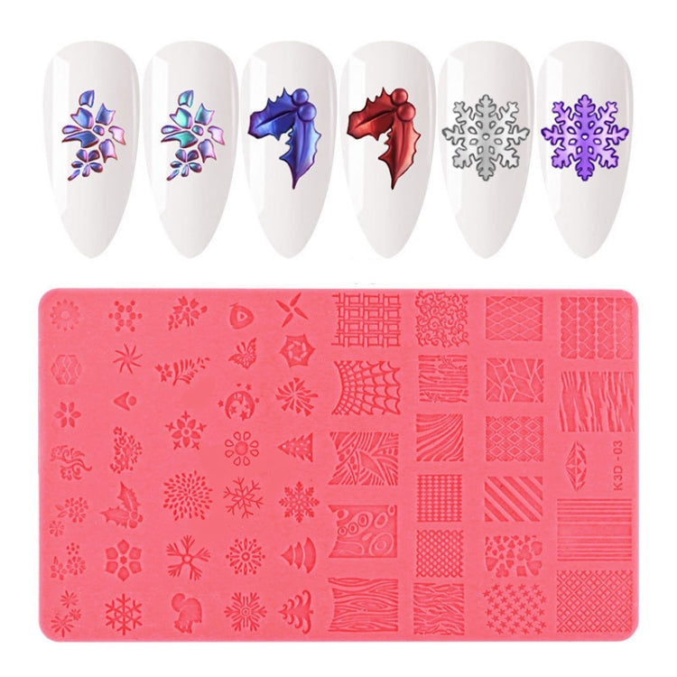 4 PCS Nail Art 3D Embossed Silicone Printing Template
