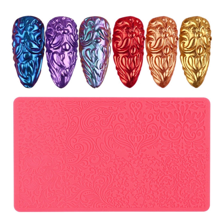 4 PCS Nail Art 3D Embossed Silicone Printing Template