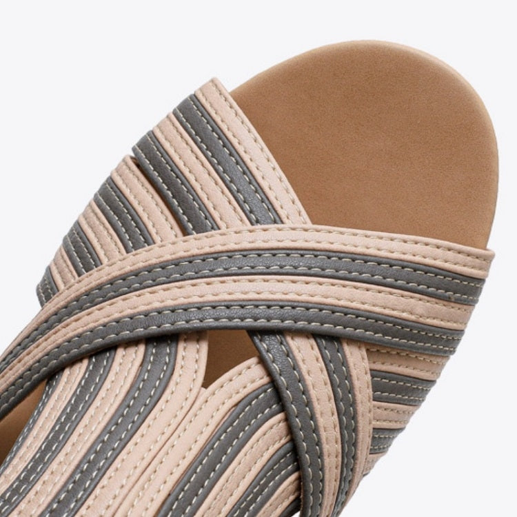 Women Summer Slope Heel Sandals Fashion Bohemian Style Fish Mouth Shoes, Size: 39