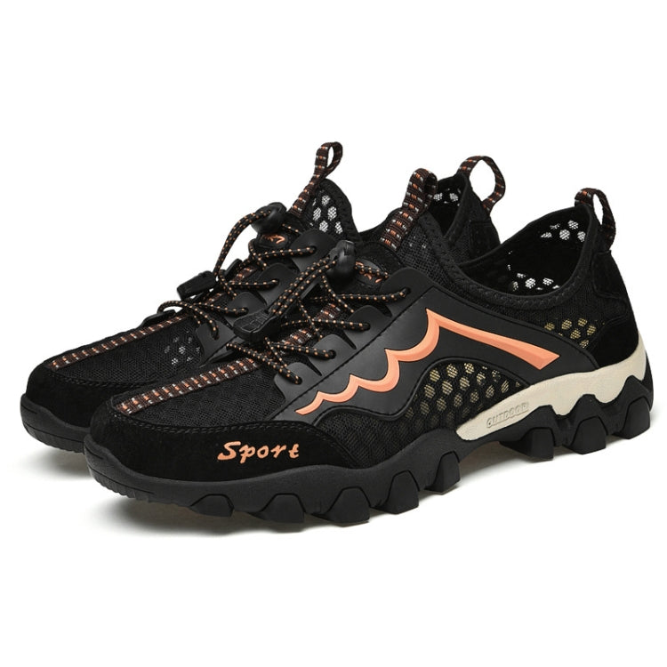 Summer Men Outdoor Breathable Mesh Sports Hiking Shoes Hollow Lazy Shoes, Size: 45