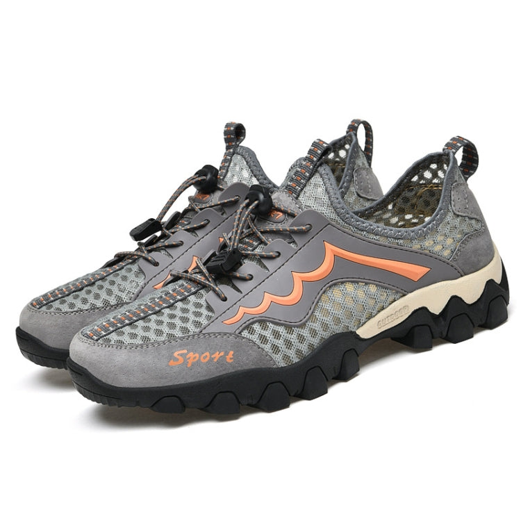 Summer Men Outdoor Breathable Mesh Sports Hiking Shoes Hollow Lazy Shoes, Size: 45