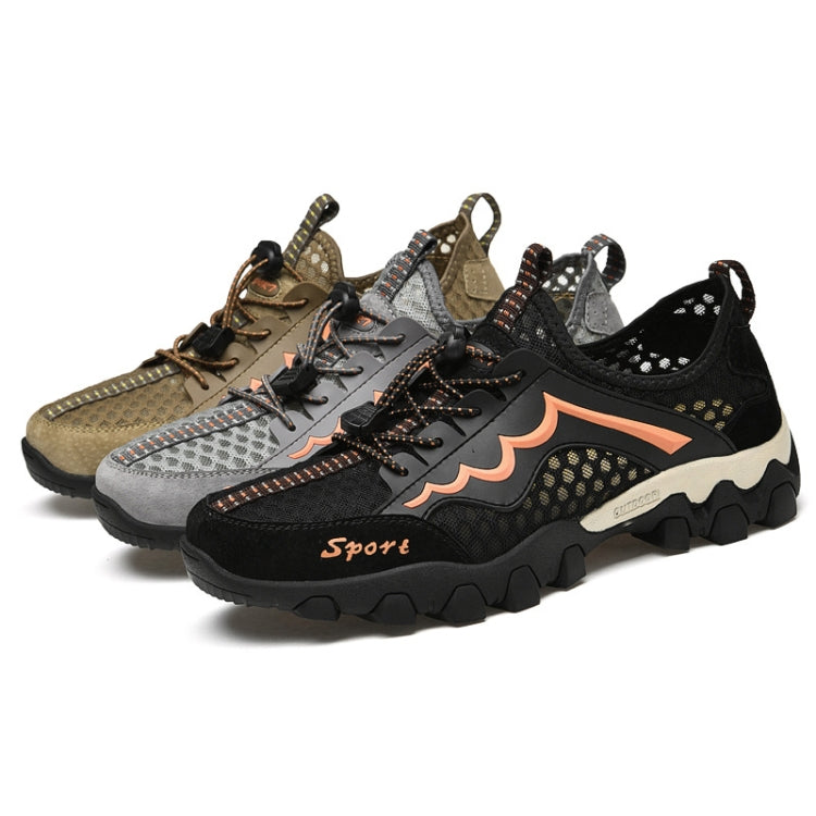 Summer Men Outdoor Breathable Mesh Sports Hiking Shoes Hollow Lazy Shoes, Size: 45
