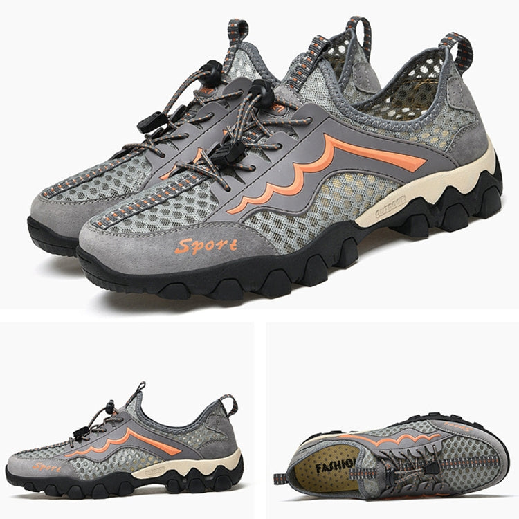 Summer Men Outdoor Breathable Mesh Sports Hiking Shoes Hollow Lazy Shoes, Size: 45