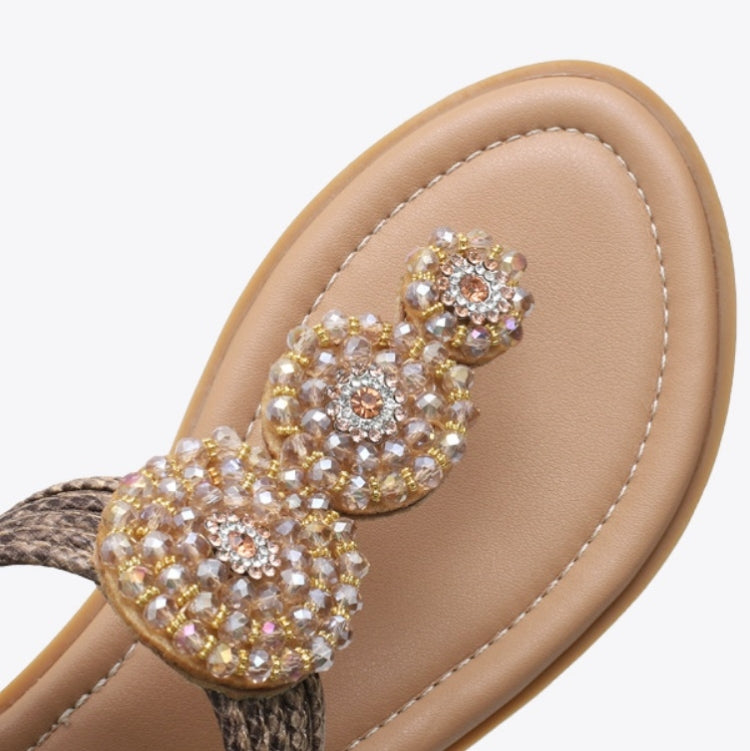 Ladies Summer Bohemian Roman Sandals Seaside Flat Beach Shoes, Size: 42