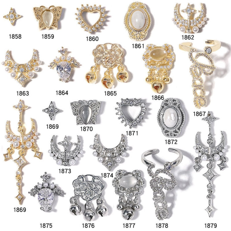 10 PCS Zircon Retro Three-Dimensional Nail Art Diamond Nail Jewelry 1864