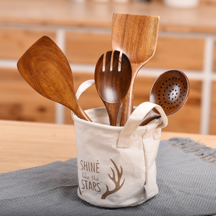 Non-Stick Pot Wood Spoon Teak Scoop Tableware Sweet Spoon