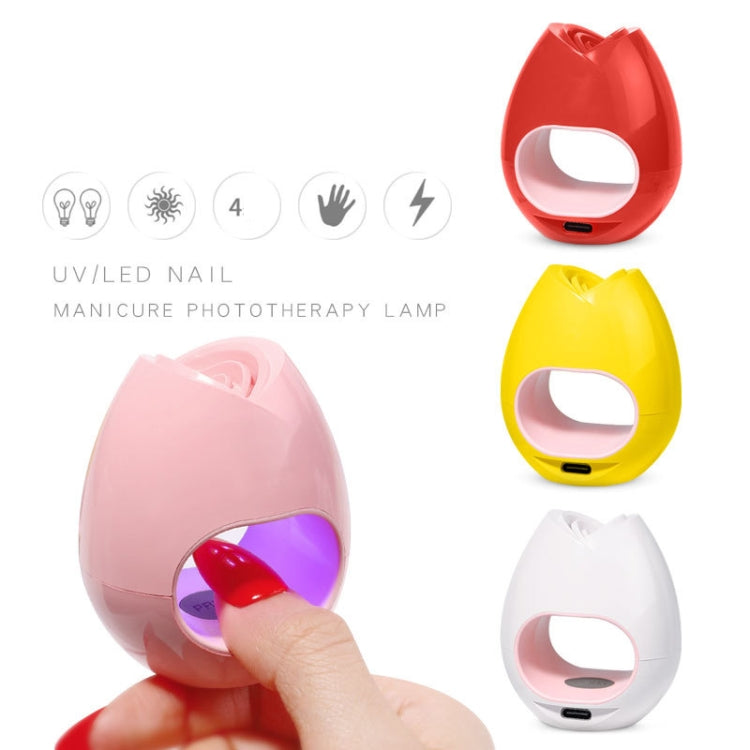 16W Rose Nail Art Phototherapy Lamp USB Sun Lamp LED Quick-Drying Nail Polish Baking Lamp, Specification: Button Model (White)