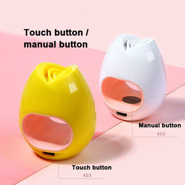 16W Rose Nail Art Phototherapy Lamp USB Sun Lamp LED Quick-Drying Nail Polish Baking Lamp, Specification: Button Model (White)