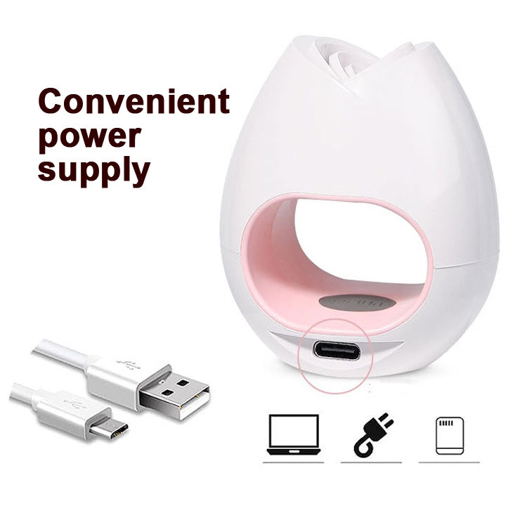 16W Rose Nail Art Phototherapy Lamp USB Sun Lamp LED Quick-Drying Nail Polish Baking Lamp, Specification: Button Model (White)
