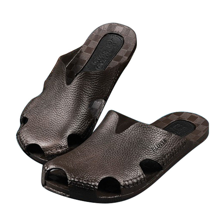 2 PCS Summer Outdoor Beach Sandals Men Wear-Resistant PVC Slippers, Size: 41