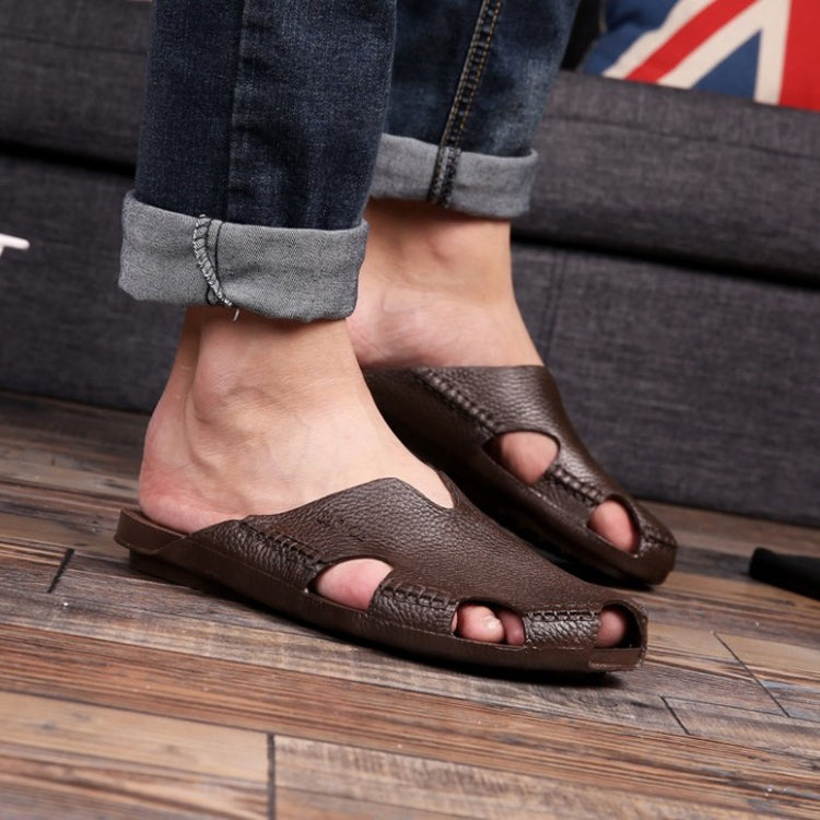 2 PCS Summer Outdoor Beach Sandals Men Wear-Resistant PVC Slippers, Size: 43