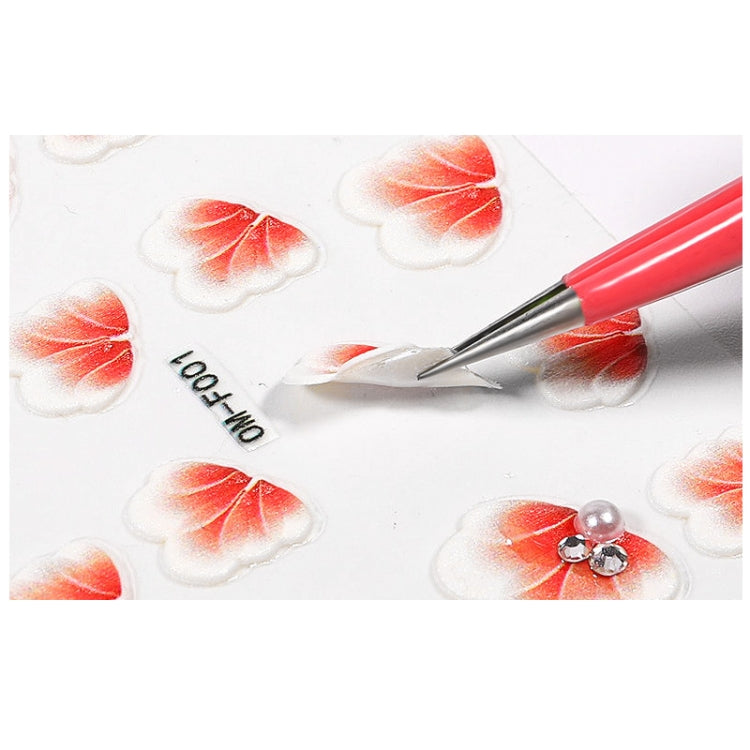 4 Sets Three-dimensional Embossed Flower Series Nail Stickers 5D Adhesive Nail Stickers