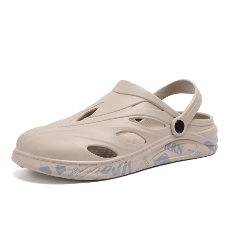 Large Size Sandals Summer Men Flip Flop Outdoor Hole Shoes Beach Shoes, Size: 46(Khaki)
