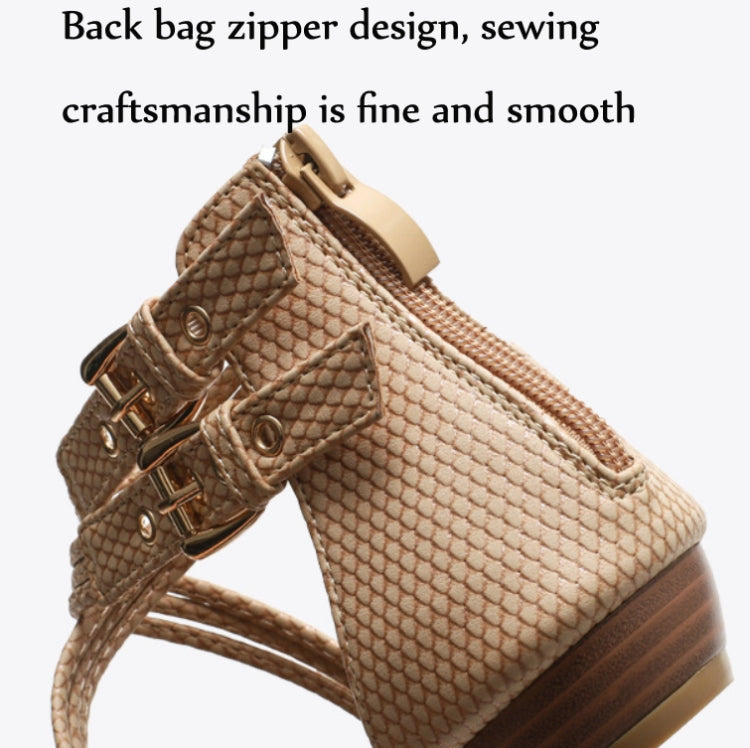 Ladies Summer Wedge Sandals Open-Toe Thick-Soled Roman Style Sandals, Size: 36