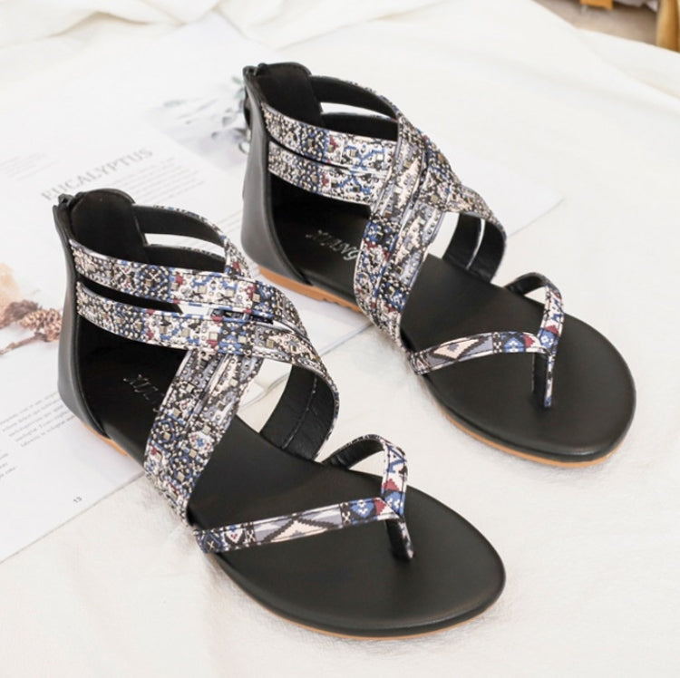 Ladies Summer Sandals Bohemian Stlye Casual All-Match Flat Shoes, Size: 36