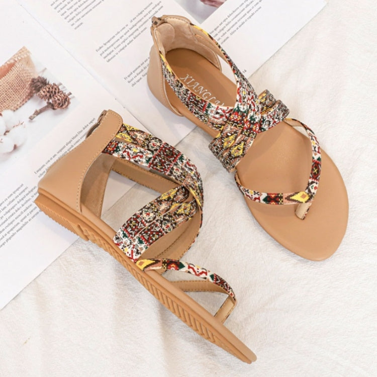 Ladies Summer Sandals Bohemian Stlye Casual All-Match Flat Shoes, Size: 36