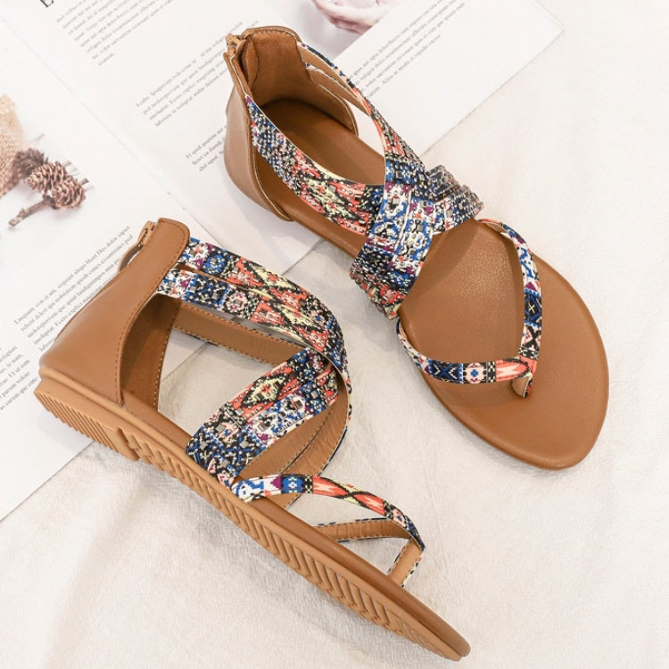 Ladies Summer Sandals Bohemian Stlye Casual All-Match Flat Shoes, Size: 36