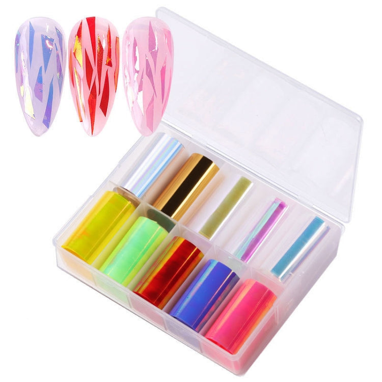 Ice Cube Nail Art Accessories Nail Art Aurora Colorful Cellophane, Specification type: 4 Boxes  4 x 100cm (02)