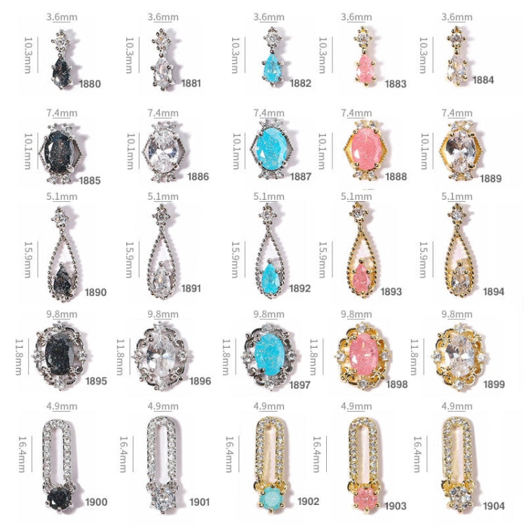 8 PCS Nail Art Zircon Three-Dimensional Nail Diamond Diy Crystal Flat Bottom Diamond Finished Decoration, Specification:  1902