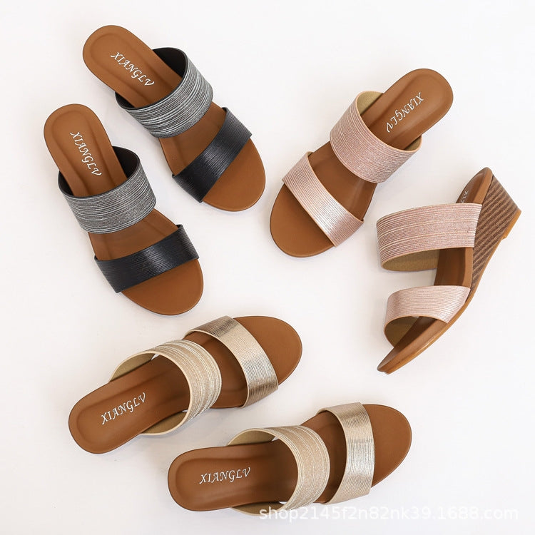 Ladies Sandals And Slippers Fashionable Outer Wear Platform High Heels, Size: 38