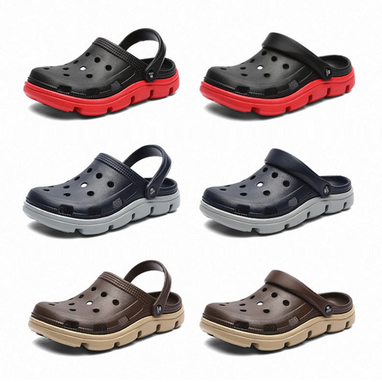 Spring And Summer Soft Bottom Men Beach Shoes Hollow Breathable Travel Sandals Slippers, Size: 43