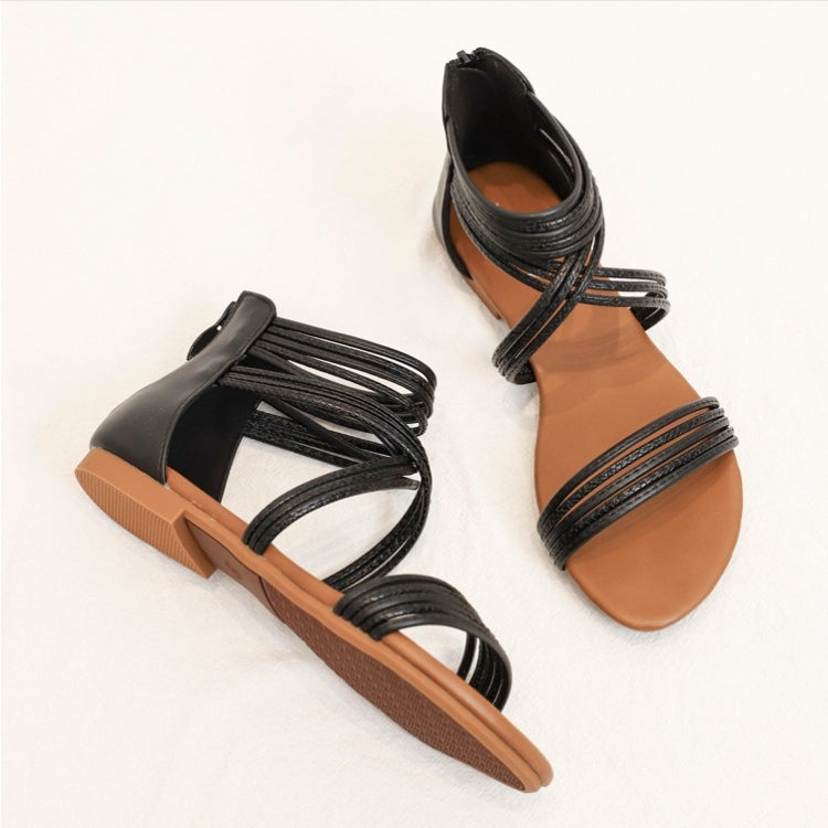 Women Summer Sandals Roman Style Flat Shoes Seaside Beach Shoes, Size: 40