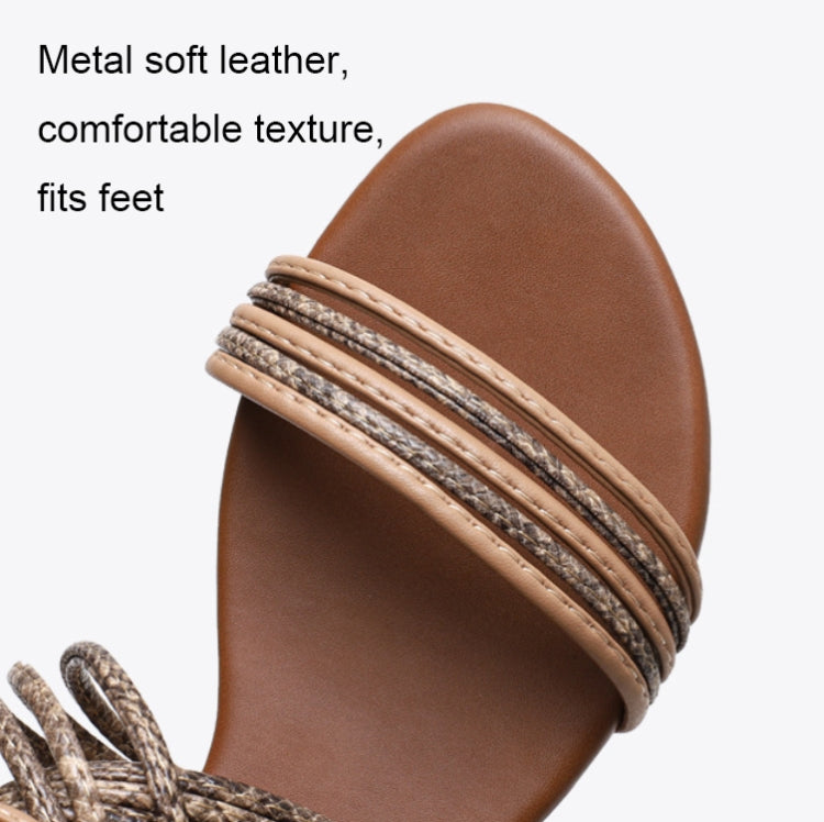 Women Summer Sandals Roman Style Flat Shoes Seaside Beach Shoes, Size: 40